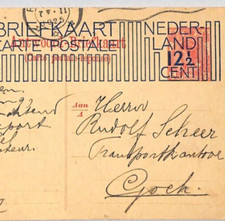 NETHERLANDS Stationery Card 12�c Surcharge/Overprint 1925 Rotterdam ZT250
