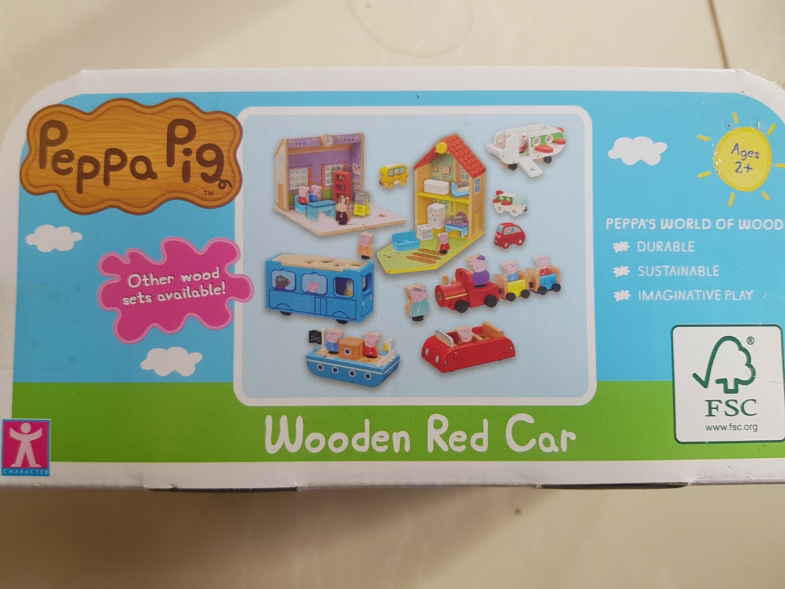Peppa Pig Wooden Red Car Licensed By Fsc eBay