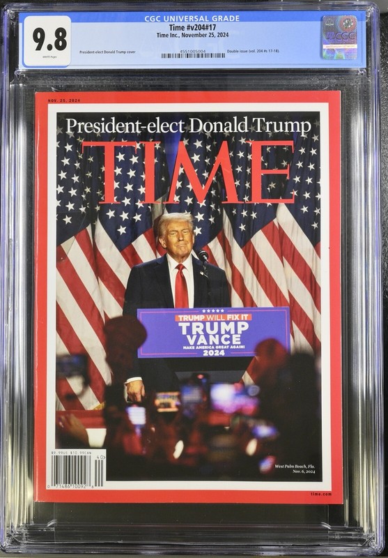 CGC 9.8 Donald Trump President Elect Time Magazine Graded