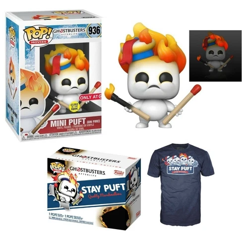 ⚡RARE⚡FUNKO POP! Ghostbusters Mini Puft On Fire GLOW #936 *SEALED BOX* MEDIUM 🔥