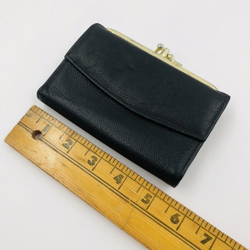 Vintage Geoffrey Amman Top Grain Leather Women's Black Wallet Coin Purse Canada - Picture 11 of 12