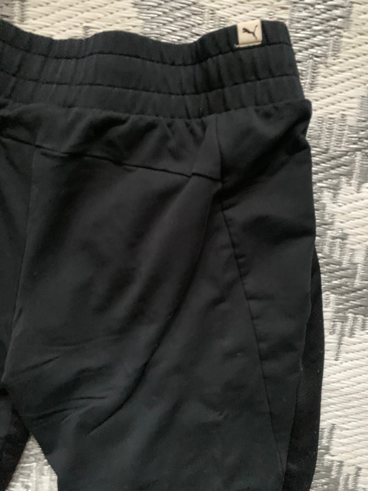GRAPHIC PUMA BLACK DRAWSTRING SPORTS BAGGYY TRACKSUIT BOTTOMS UK L W 32 L30 image 8