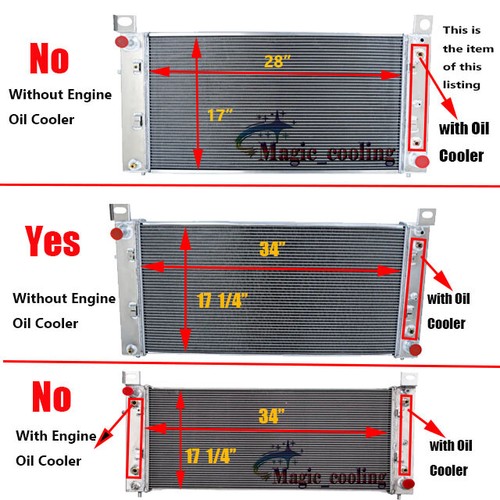 All Aluminum 3 Rows Radiator For 1999-2014 Chevy Silverado 1500 2500 HD ...