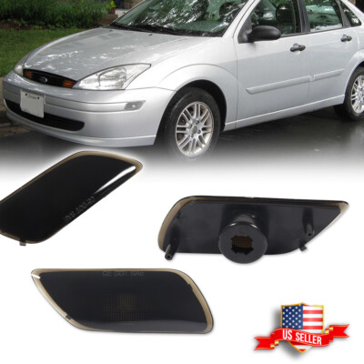 2PCS Sport Style Smoked Lens Front Side Marker Lights For 2000-2004 Ford Focus