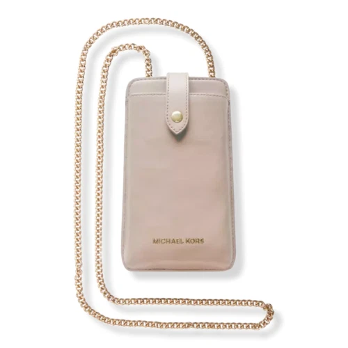 Michael Kors borsa a tracolla rosa schede telefono custodia cinturino catena oro nuova