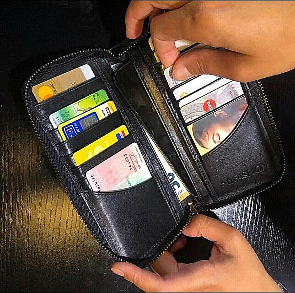 Portefeuille Pochette Homme Femme En Cuir Porte Carte Pochette Étui  Téléphone