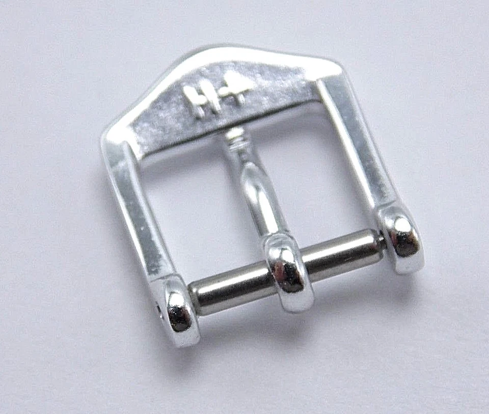 Nueva correa de reloj Hirsch correa estándar hebilla acero inoxidable plata 10 mm Foto 3 de 3