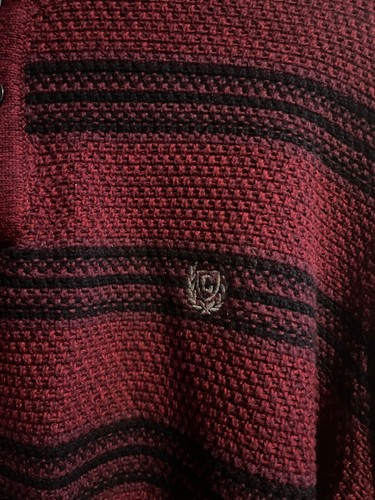 Chaps Burgundy Twist Multi Striped Mock Neck Pullover Sweater NWT Size Large - Picture 4 of 7