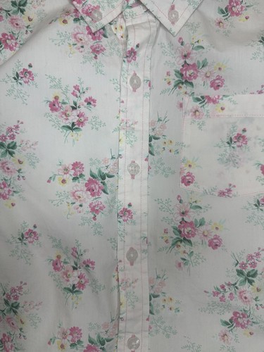 Janie & Jack pink floral cottagecore poplin button-down short sleeves Size 14 - Picture 4 of 8
