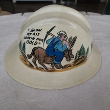 Vintage bullard 502 fiberglass hard hat white fullbrim with liner