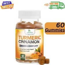 Turmeric Ginger Cinnamon Gummies - Vegan Turmeric Curcumin Gummy with 95% Cur..