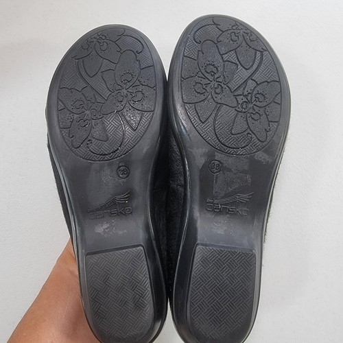 Dansko Loafers Shoes Womens 7.5 Olivia Black Calf Hair Leather Slip On Business - Picture 8 of 12