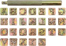27 Piece Leather Stamping Tool Set 9Mm Alphabet A-z Alloy Steel Handle