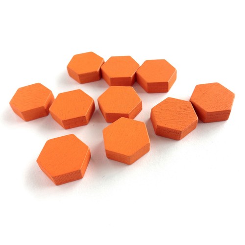 10 Wooden Hex Tokens Pawns Upgrade Board Games Tabletop Track Marker Hexagon 12m - Picture 25 of 46