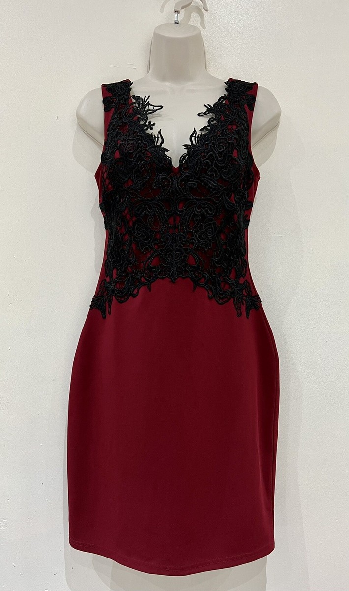 Bodycon Dress Petite Red Lace Dress LIPSY London Lace Top Pencil