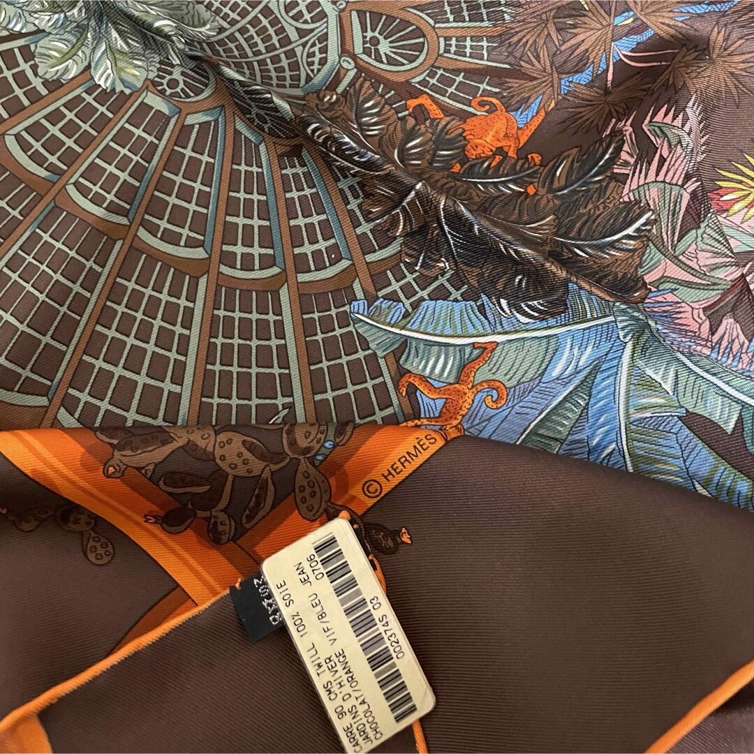 未使用 HERMES カレ90 冬の庭JARDINS d'Hiver Hermes Scarf Jardin d'Hiver Silk 90 cm pink Carre winter