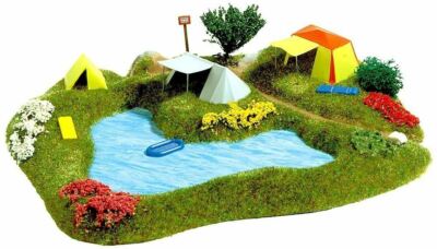 OO/HO Komplettset Landschaft - See mit Zelt Campingplatz - Busch 3108 P3
