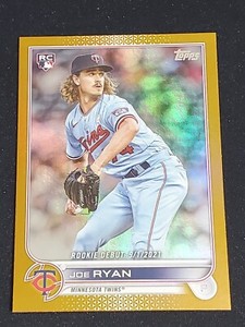 Joe Ryan 2022 Topps Update Gold Foil Rookie Debut Parallel RC Twins #US222