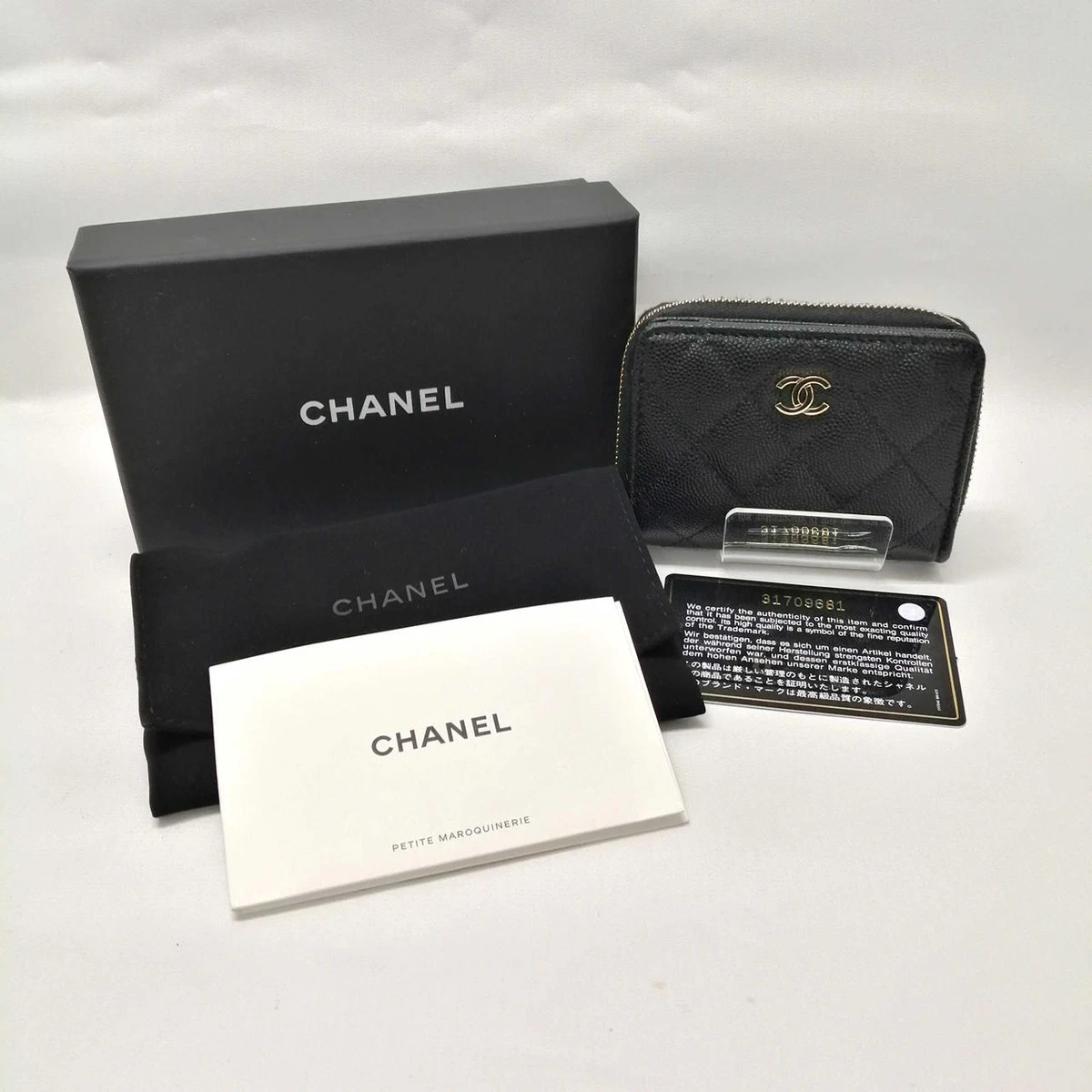 Chanel Black Caviar Leather Classic Zipped Coin Purse