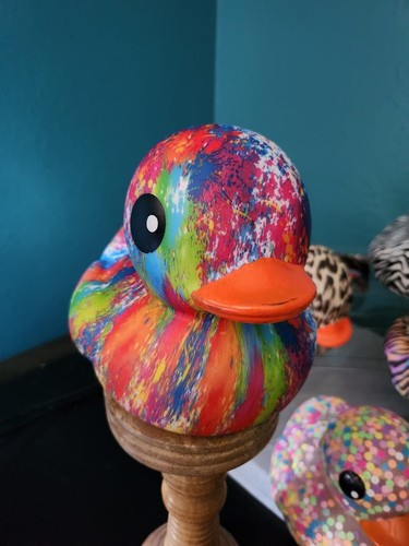 6" Rubber Ducks-Animal Print, Dippin Dots, Neopolitan Ice Cream, & Confetti - Picture 7 of 25
