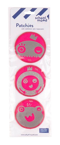 School-Mood accesorios para mochilas 6er Patchy-Set Pink Monsters - Imagen 2 de 3