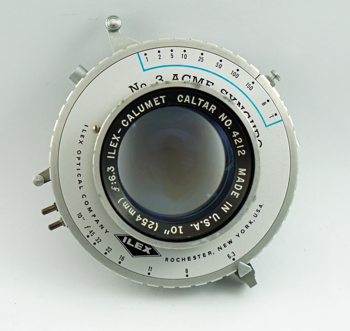 Ilex-Calumet Caltar 10” F6.3 Lens with No. 3 Acme Synchro Shutter