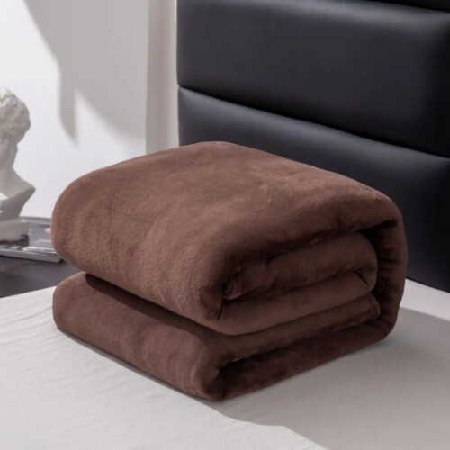 1pc, Simple and Plain Colored Plush Blanket, Multifunctional Farley BlanketCover - Foto 26 di 36