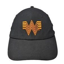 Whataburger Strapback Hat Black One Size Adjustable Embroidered 6 Panel