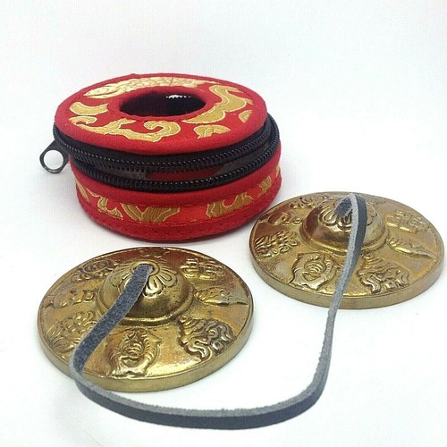 Carillon De Méditation Tibétain Avec Manche En Bois Instruments De Percussion De Relaxation