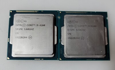 Lot of 2 Intel Core i3-4160 SR1PK 3.60 Ghz Dual Core LGA1150 CPU Processor