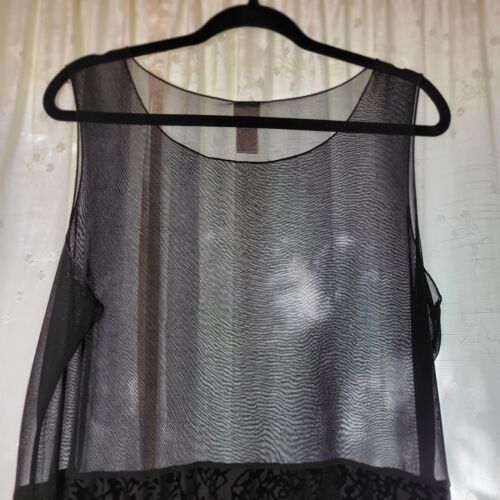 Abito midi vintage J Jill maglia trasparente e velluto taglia XL stravagante Halloween - Foto 7 di 8