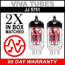 Brand New JJ Tesla 5751 GAIN MATCHED Pair (2) Vacuum Tubes Low-Gain 12AX7