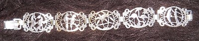 LADIES GOLD-TONE ALUMINUM BRACELET w/Flamingo,Palm Tree,Parrot,Dolphin,SeaHorse 