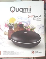 Quamii Essential Oil Diffuser with 7 Color Changing LED Lamp, 400 ml Dark Bambo
