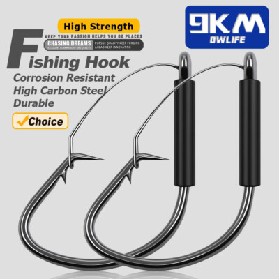 25Pcs Fishing Weedless Hooks Circle Hook Wacky Sea Bass Hook for Wacky Rigging