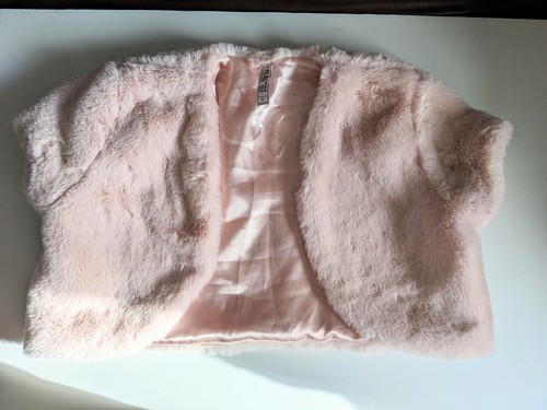 Beautees Girls Faux Fur Shrug size 16 - Picture 2 of 6