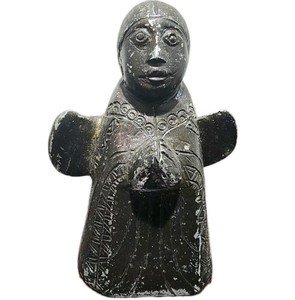 Very Rare Cast Metal Figural Bell Winged Female Folk Art 