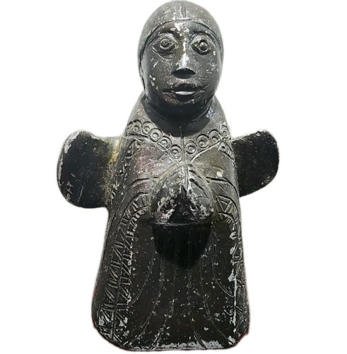 Very Rare Cast Metal Figural Bell Winged Female Folk Art 