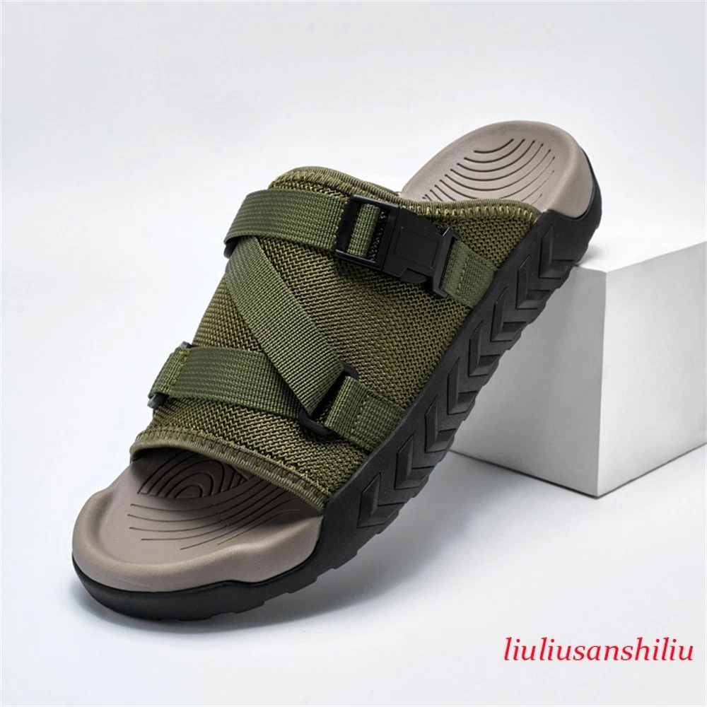 Mens Summer Sandals Comfortable Beach Slippers for Home & Outdoor Slip on Casual