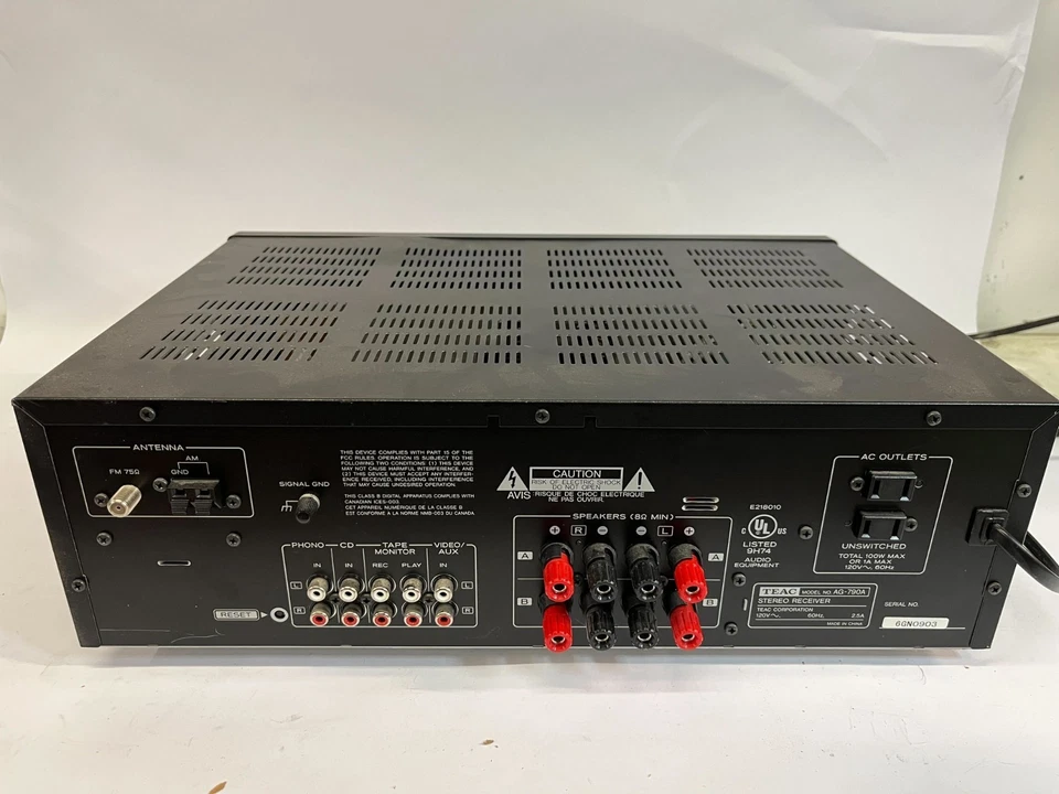 Teac AG-790A AM/FM 2-Channel Stereo Receiver Tuner - NO REMOTE - Image 3 of 3