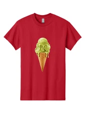 Pistachio-Ice-Cream-Cone Mens Graphic Tee, 100% Cotton, Casual Summer Wear
