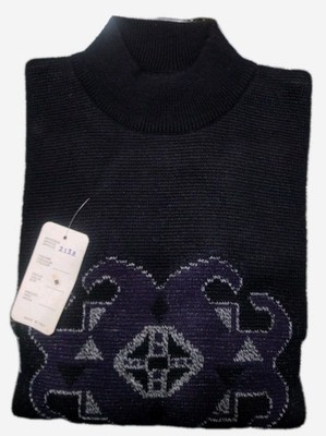 Herren Pullover Langarm Wolle Lupetto Halbarm