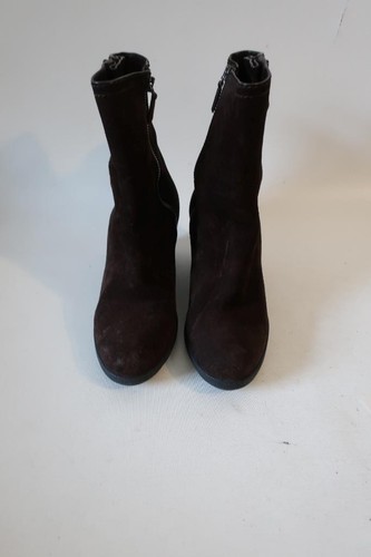 Women Prada Dark Brown 100% Suede Concealed Wedge Booties 35.5 US/5 - 5.5 - Picture 2 of 9