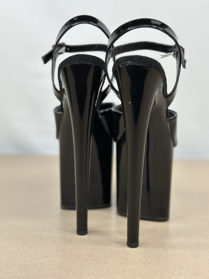 PLEASER 8" Heel  Women's Black Platform Ankle Strap Sandal  NAU809/B/M - Image 4 of 4