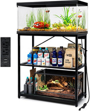 Fish Tank Stand 10-20-29-37 Gallon, 1000LB Capacity Aquarium Stand with Charging