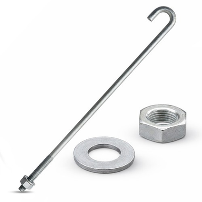 #ad 3 4quot; x 24quot; Galv Threaded J Bolt Concrete Anchor Nut amp; Washer Incl. Sandbaggy $508.20