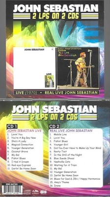 JOHN SEBASTIAN LIVE-1970/REAL LIVE-2 RARE LPS ON 2 CDS-NEW IMPORT