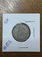 🐛1958 SHILLING COIN SCOTTISH REVERSE🐛UNITED KINGDOM QUEEN ELIZABETH II #B2🐛