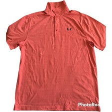 Under Armour Mens Large orange heat gear polo
