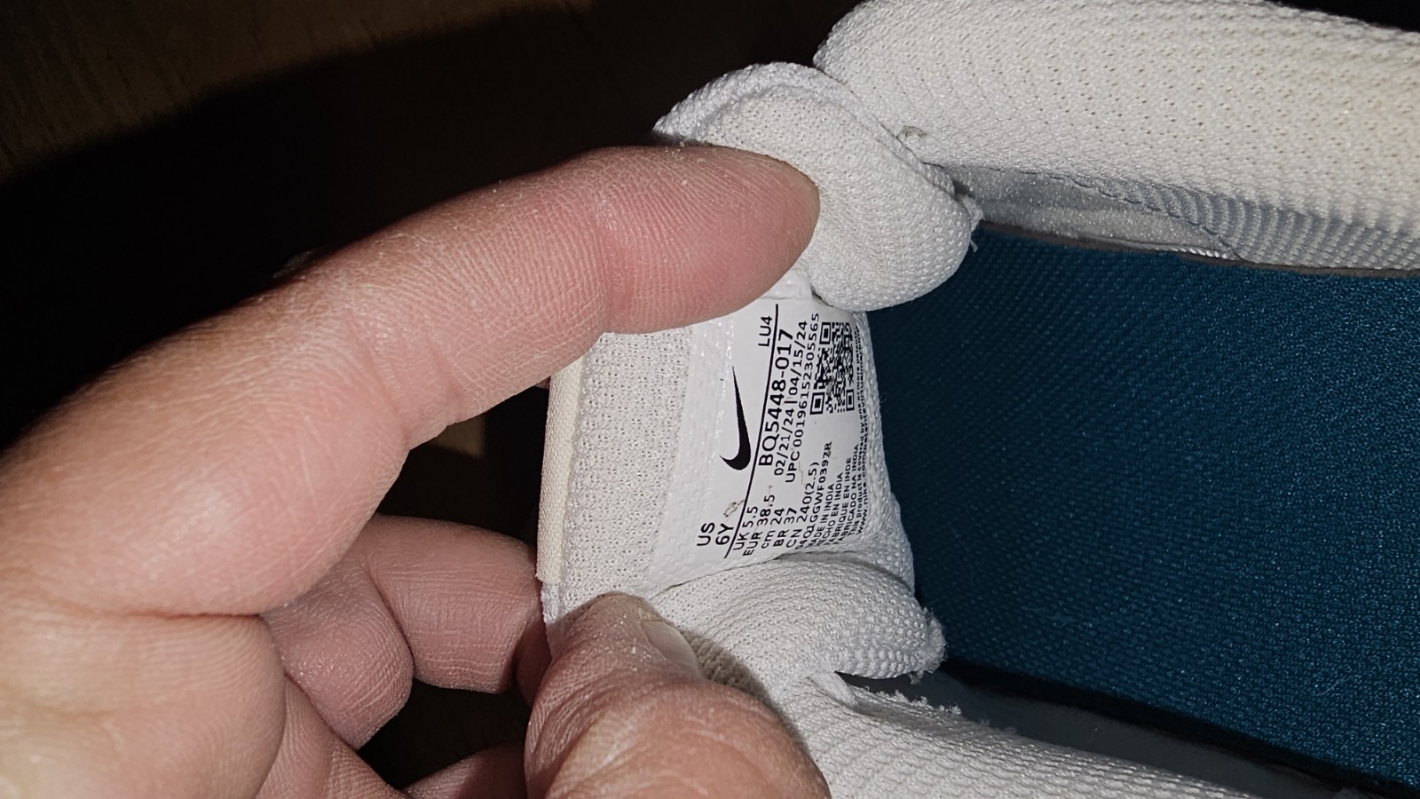 SAOLA Nike Court Borough Low 2 GS' Phantom Bright Spruce' BQ5448 017 bambini taglia 6 anni nuove senza etichette